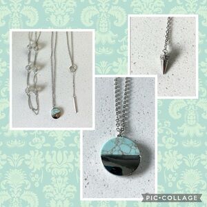 Set of 4 silver tone necklaces